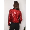 thumbnail image 3 of Veste à Paillettes pour Femmes à Manches Longues avec Fermeture Éclair Frontale et Poignets Côtelés, 3 of 5