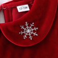 thumbnail image 5 of MEZZALL Outfit Sets Toddler Baby Girl Christmas Dress 2-Piece Velvet Long Sleeve Collar Snowflake Party Dress With Matching Beret Hat For Holiday Leisure Clothes Sets, 5 of 9