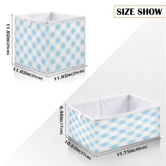 Iauyy Foldable Home Closet Storage Bins - Waterproof 300D Oxford Cube Baskets with Handles for Clothing Storage Books, Light and Airy Watercolor Style