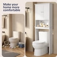 thumbnail image 3 of Walsunny Over The Toilet Storage Cabinet Bathroom Shelves Organizer Space Saver Freestanding Restroom Shelf with Doors Anti-Tip Device Adjustable Shelf White, 3 of 9