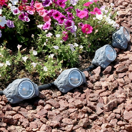 Decorative Spotlights Indoor Sunnydaze Outdoor Solar Powered Garden Lights, Decorative LED Landscape Pathway Spotlight, Set of 4 ()