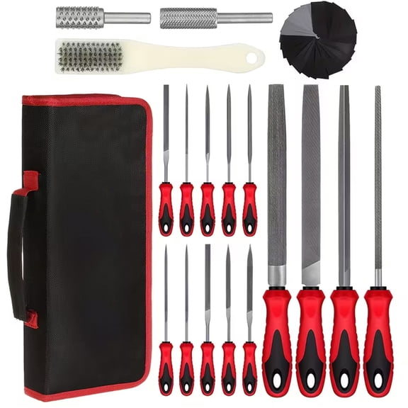 Small File Set, Needle Diamond Files 13PCS, 6pcs Jewlers & 6 Steel for Precision Metal Work, Wood, Woodworking, Plastic Carving Tool with Brush and Carry Case