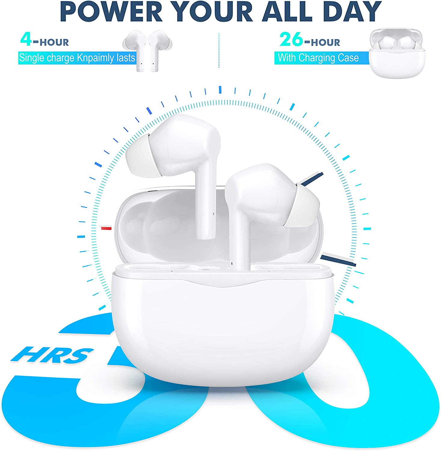 True Wireless Earbuds Bluetooth Earbuds 30Hrs Cycle Playtime with