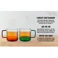 thumbnail image 6 of Bacimi Clear Cups with Colorful Handles - Set of 2 / 12oz - Borosilicate Glass Mugs for Cappuccino, Tea, Latte, Coffee & Hot Beverage - Drinking Cups - Microwave Safe, 6 of 8