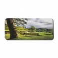 thumbnail image 1 of Garden Computer Mouse Pad, Bench Overlooking the Laket Stourhead Countryside Cloudy Day Landscape Print, Rectangle Non-Slip Rubber Mousepad X-Large, 35" x 15" Gaming Size, Green Grey, by Ambesonne, 1 of 2
