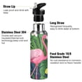 thumbnail image 3 of Yayeee 33oz Insulated Water Bottle Double Wall Stainless Steel with Flip Straw Lid, Pink Flamingo Pattern, 3 of 7