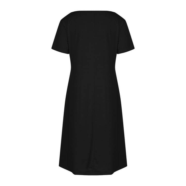 Auroural Black And Friday Deals Clearance Dresses That Hide Tummy Bulge  Women's Summer Fashion Lace Up Waist Short Sleeve Zipper Sexy Pocket Slim  Denim Dress 
