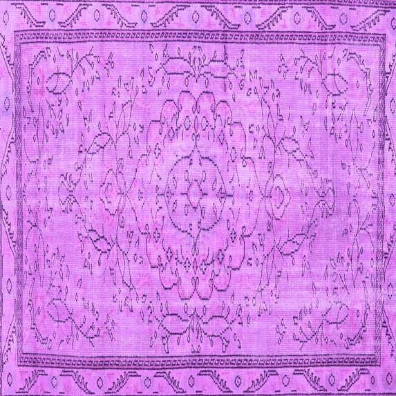 Ahgly Company Indoor Square Persian Purple Traditional Area Rugs, 4' Square