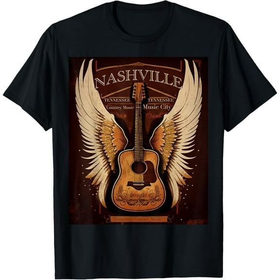 Nashville Outfits - Nashville Tennessee Guitar Country Music T-Shirt TShirt