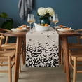 thumbnail image 2 of Halloween Table Runner - 72 Inch Long, Kitchen Dining Table Runner Dresser Scarves, Beige Rustic Horror Bat Spooky Halloween Farmhouse Decor for Coffee Tables Wedding Party Banquet, 2 of 8