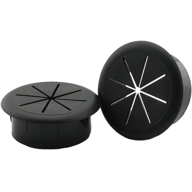 Cubierta de rosca de Cable de 4 Uds., cubierta de Cable redondo para mesa de escritorio de paso a través para mesa de muebles de oficina, escritorio de ordenador negro ZefeiWu 8390614878020