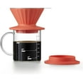 thumbnail image 4 of BUYDEEM Silicone Pour-Over Coffee Dripper with Glass Filter Cup, Orange, 4 of 6