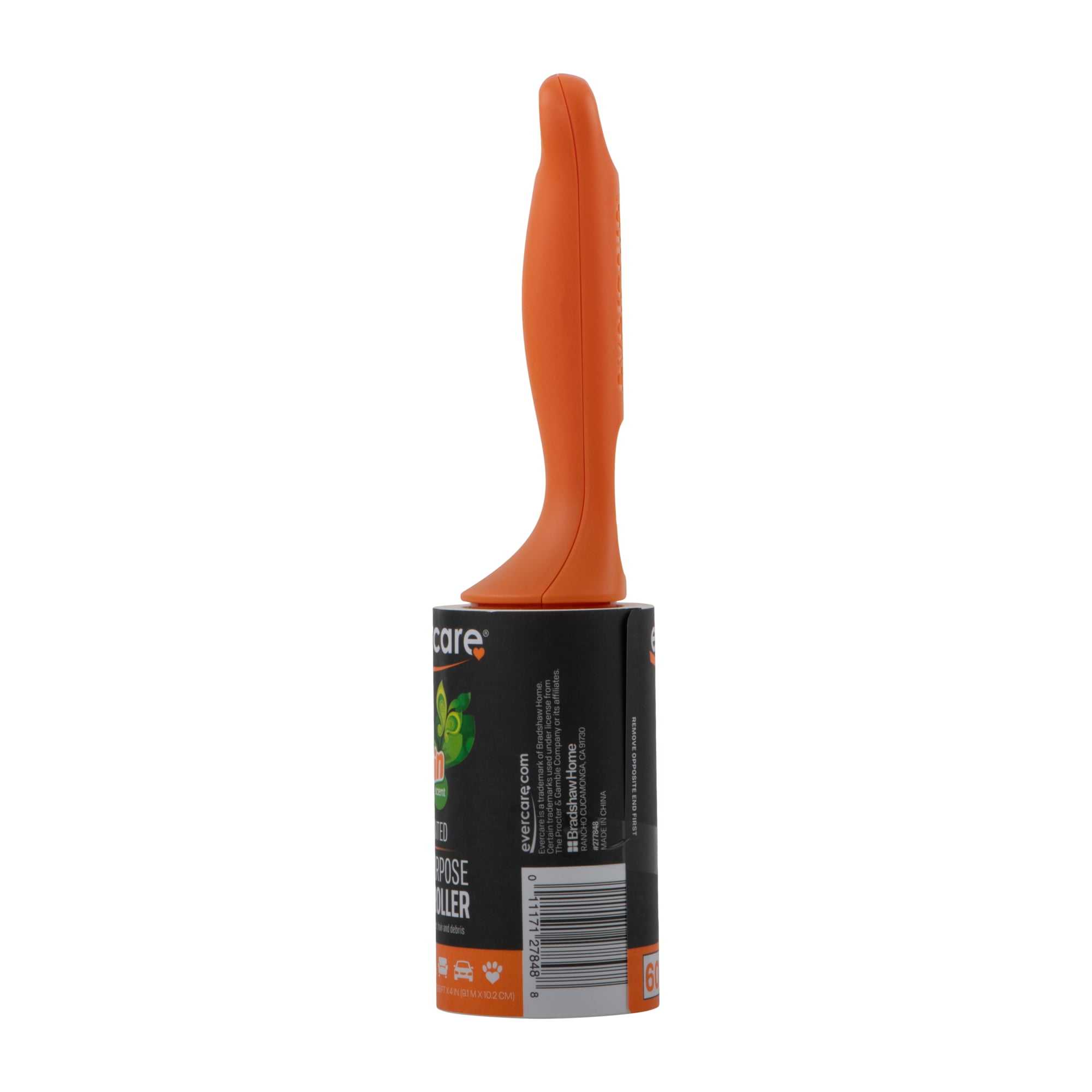 (4 pack) Evercare Gain‑Scented Lint Roller – 60 Sheets per Roll, Refillable, Easy Tear, Clothing, Pet, Furniture, Travel, Orange Scent