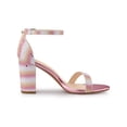 thumbnail image 3 of BLISSFUL STEP Women's Shoes Ankle Strap Open Toe Block Heel Glitter Party Sandals Colorful 7, 3 of 7