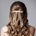 thumbnail image 6 of 2 count Beige Lace Hair Bow Clips Cute  Snap Barrettes Bowknot Hair Ribbon for Women Valentines Wedding Prom Decorative Accessories, 6 of 6