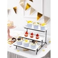 thumbnail image 3 of Juego de bandejas para servir de porcelana Yedio de 3 niveles con soporte estable, 3 of 6