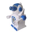 thumbnail image 3 of Reloj despertador de proyección de robot espacial creativo Reloj de dibujos animados divertido Reloj despertador robot (azul y blanco), 3 of 5