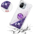 thumbnail image 5 of for Xiaomi Mi 11 5G Case, Creativity Clear Quicksand Glitter Flowing Liquid Floating Soft TPU Case w/Stand Bling Diamond Sparkle Phone Cover for Xiaomi Mi 11 5G  Purple, 5 of 14