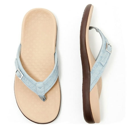 

TALENT Sandals Vionic Thong Sandals With Buckle Women Casual Non-Slip Flip-Flop Beach Sandal(Light Blue 43)
