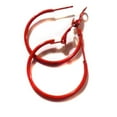 thumbnail image 2 of Divas Diggables Red Hoop Earrings, Lightweight,1.5 inches, 2 of 2