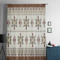 thumbnail image 5 of Boho Geometric Semi Sheer Curtains Drapes for Living Room,Bedroom,French Doors Window 72 Inches Long,Modern Brown Abstract Art Western Southwest Rod Pocket Chiffon Curtain Drapery Voile Drape Panel, 5 of 6
