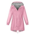 thumbnail image 4 of WhouRiu Little Girl Jacket Lightweight Long Sleeve Zip Up Hooded Long Coat Child Solid Loose Windproof Outdoor Jackets Pink,Sized 6-7, 4 of 4