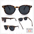 thumbnail image 2 of SA106 Polarized TAC Lens Retro Hipster Thin Keyhole Round Horn Rim Sunglasses / Tortoise Frame - Black Lens, 2 of 7