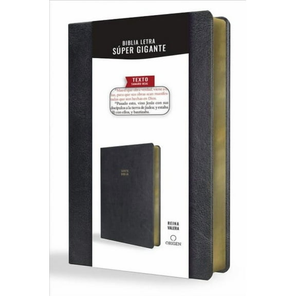 Biblia Reina Valera 1909 Letra Super Gigante, Semi Piel Negra