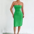 thumbnail image 6 of BUIGTTKLOP Womens Strapless Mini Dress Sleeveless Tube Side Slit Mesh Wedding Guest Cocktail Party Short Dresses, 6 of 6