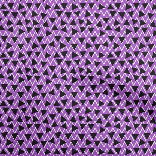 oneOone Cotton Jersey Purple Fabric Geometric Triangle With Chevron Sewing Craft Projects Fabric Prints By Yard 58 Inch Wide