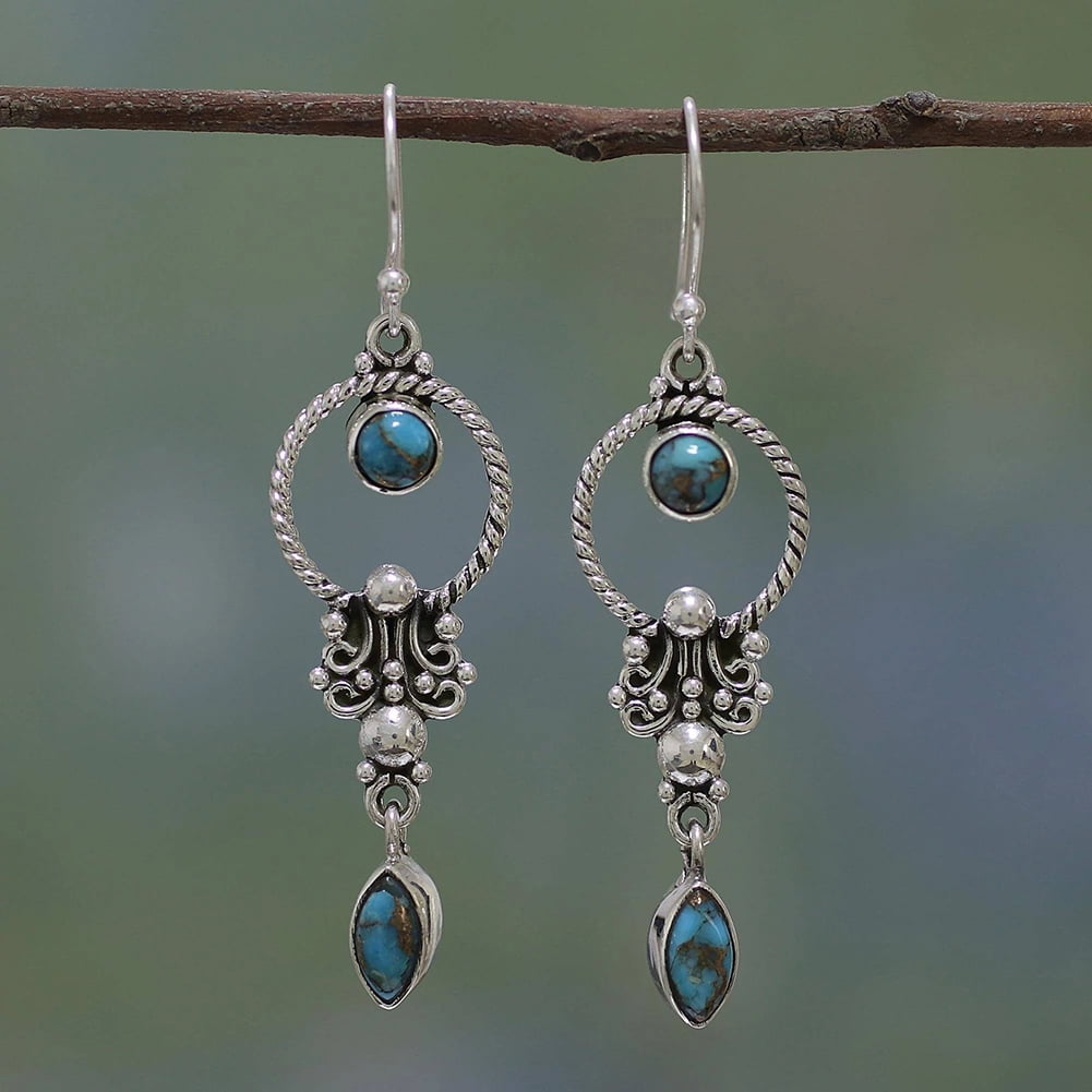 Butterfly Hollow Boho Women Turquoise Dangle Drop Hook Earrings Jewelry Gift LA 