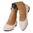thumbnail image 3 of Flat Shoes for Women Slip On Comfortable Walking Ballerina Shoes Casual Shoes For Work Dating And Leisure Comfortable On Design With Closed Toe And Block Heel, 3 of 8