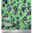 thumbnail image 1 of Soimoi Polyester Crepe Fabric Feather & Skull Halloween Decor Fabric Printed Yard 52 Inch Wide, 1 of 1
