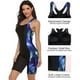 thumbnail image 3 of Trajes de baño Boyleg para mujer, trajes de baño deportivos de una pieza hasta la rodilla, trajes de baño de vacaciones, negros, 3 of 7