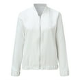 thumbnail image 5 of Women Casual Solid Color Zipper Long Sleeve Stand Collar Pleated Fashion Coat Jacket for Work Casual Women Jacket Women Jackets Casual Came Jacket Women Women's Jackets Outer Wears Cardigan for Women, 5 of 7