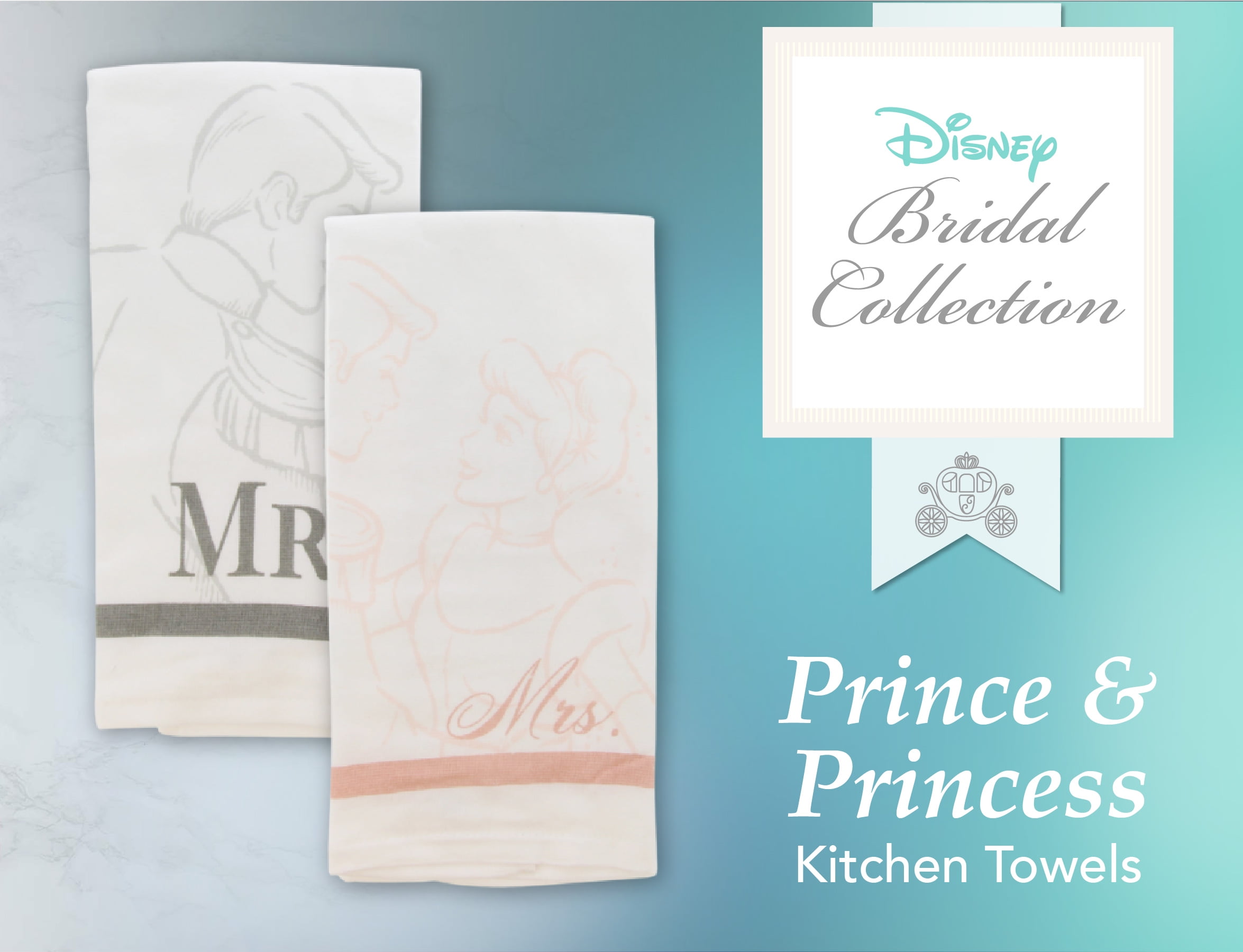 Disney Kitchen Towels Princess Mr & Mrs Cinderella & Prince 2 Pack 16x26  New for Sale in Lemon Grove, CA - OfferUp