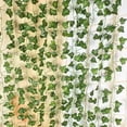 thumbnail image 5 of Paquete de 12 hojas de hiedra falsas de 6,5 pies, guirnaldas artificiales, plantas colgantes verdes, vid para decoración de pared del dormitorio, decoración de boda, fiesta, habitación, cosa, 5 of 5