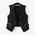 thumbnail image 3 of Oplxuo Lapel Denim Vest for Women Button Up Waistcoat Jean Jacket, 3 of 3