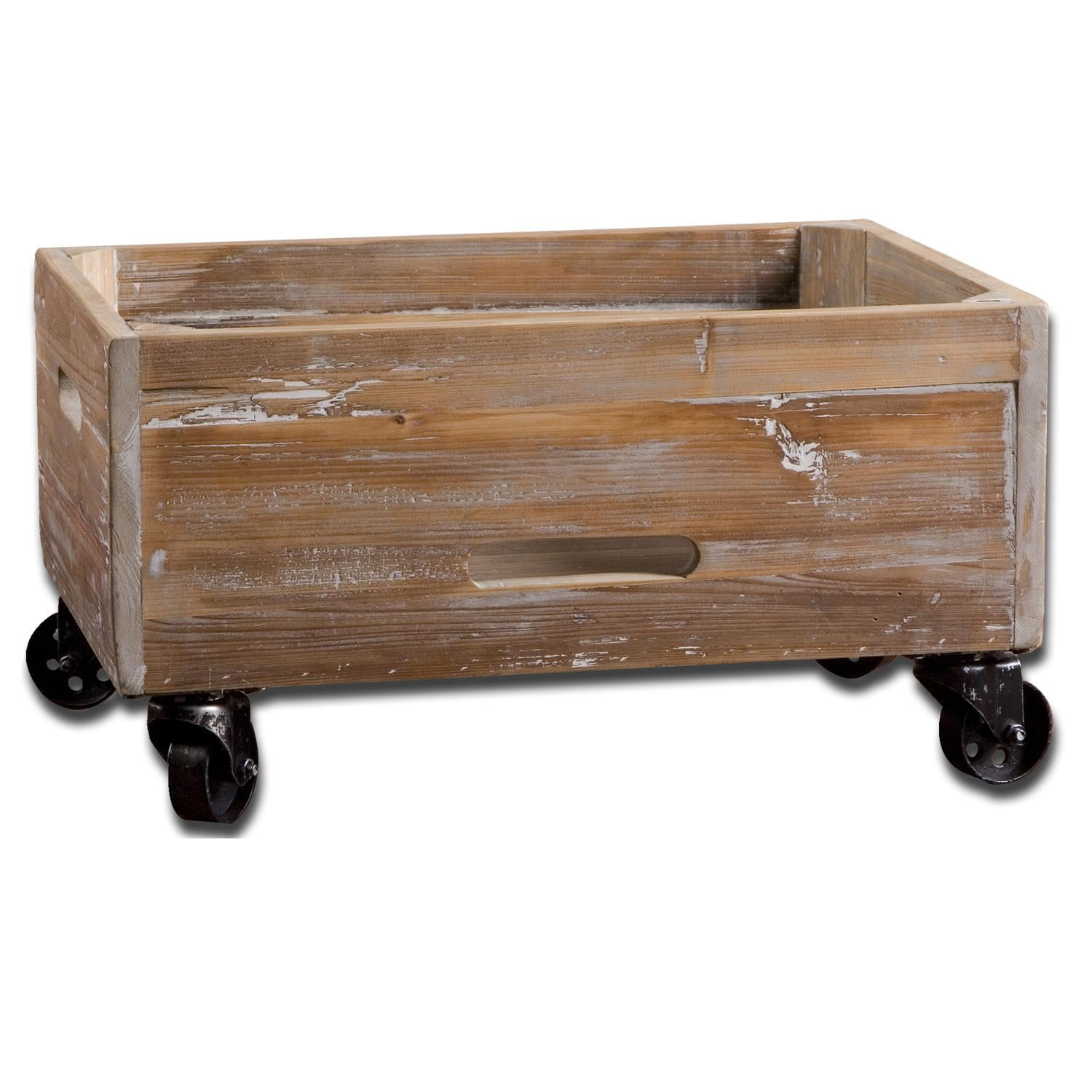 24 Blake Gray Washed Reclaimed Wood, Wooden Storage Crates On Wheels