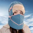 thumbnail image 2 of XIAOCHA Goggle‑Compatible Trapper Hat for Women Padded‑Shell Fall‑Winter Bonnet,Blue, 2 of 5