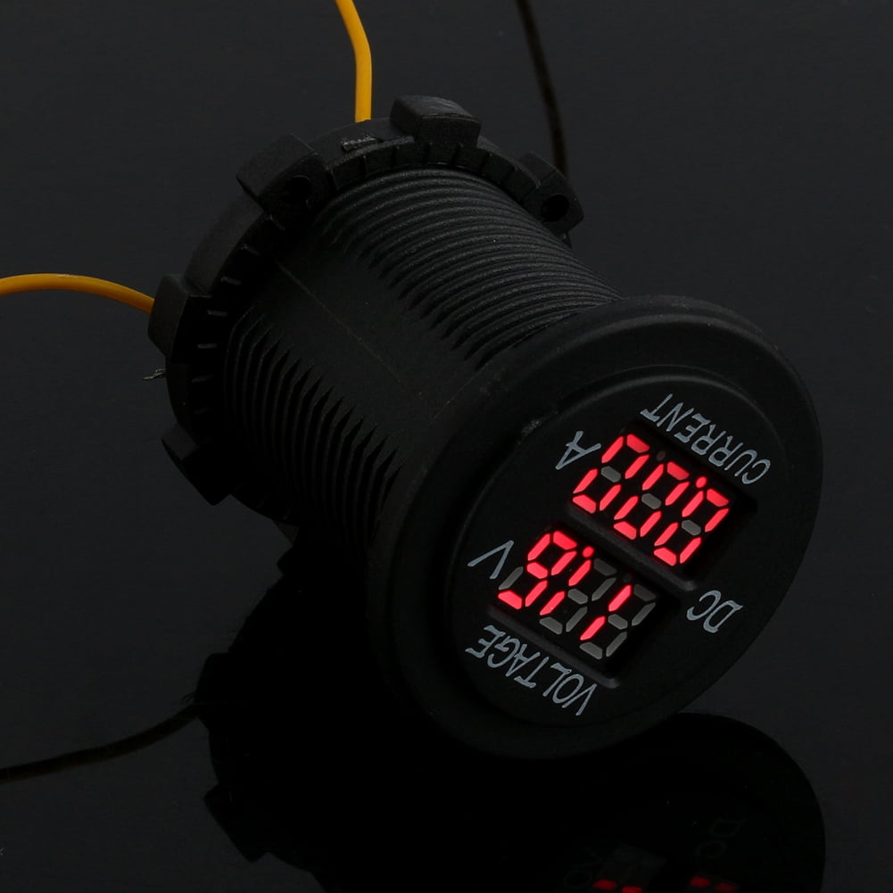 Octpeak Car Motorcycle DC 1224V Dual LED Digital Voltmeter Ammeter Amp