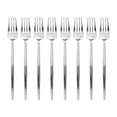 thumbnail image 2 of Smarty 7" Shiny Silver Moderno Disposable Plastic Dessert Forks 240ct, 2 of 5