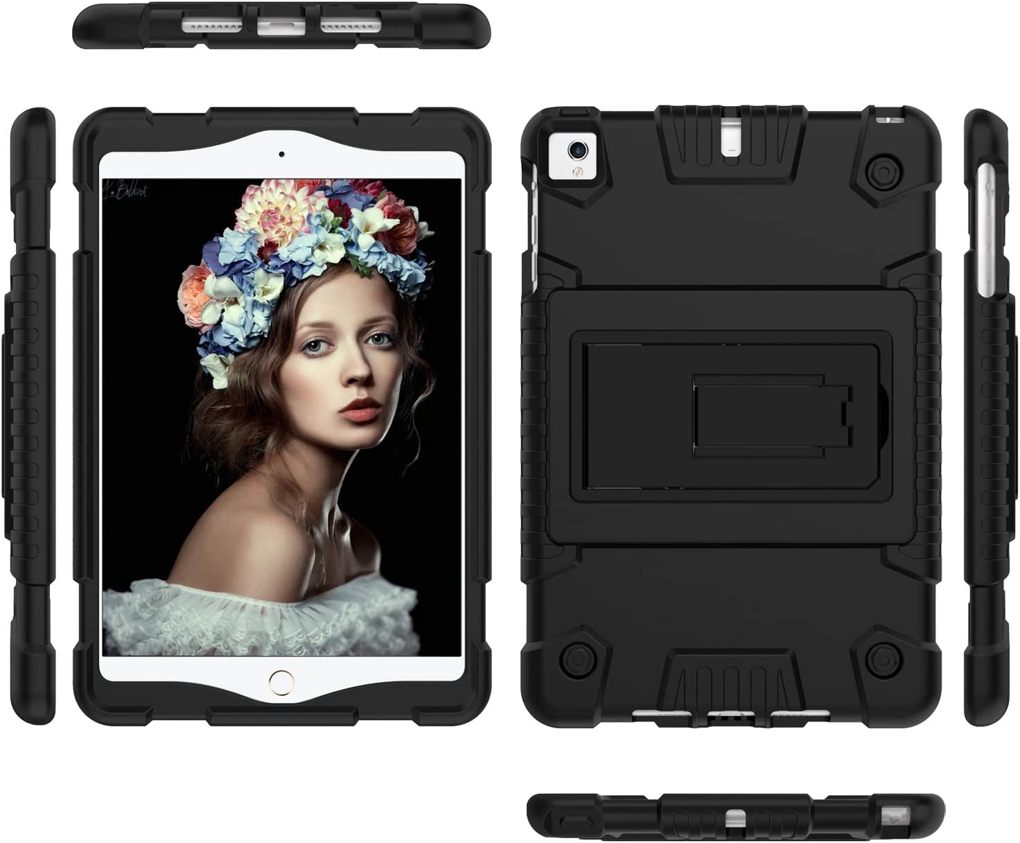Feishell for iPad Pro 11 Case 2018 with Pencil Holder, Shockproof Rugged Kids Child Proof Rubber EVA Bumper Heavy Duty Case with Kickstand Protective Cover for Apple iPad Pro 11", Black