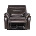Contemporary TopGrain Leather Power Recliner with USB Port Coffee