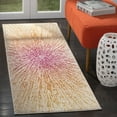thumbnail image 1 of Safavieh Evoke Collection EVK228R Abstract Burst Non-Shedding Stain Resistant Living Room Bedroom Area Rug, 2'2" x 5', Fuchsia / Cream, 1 of 4