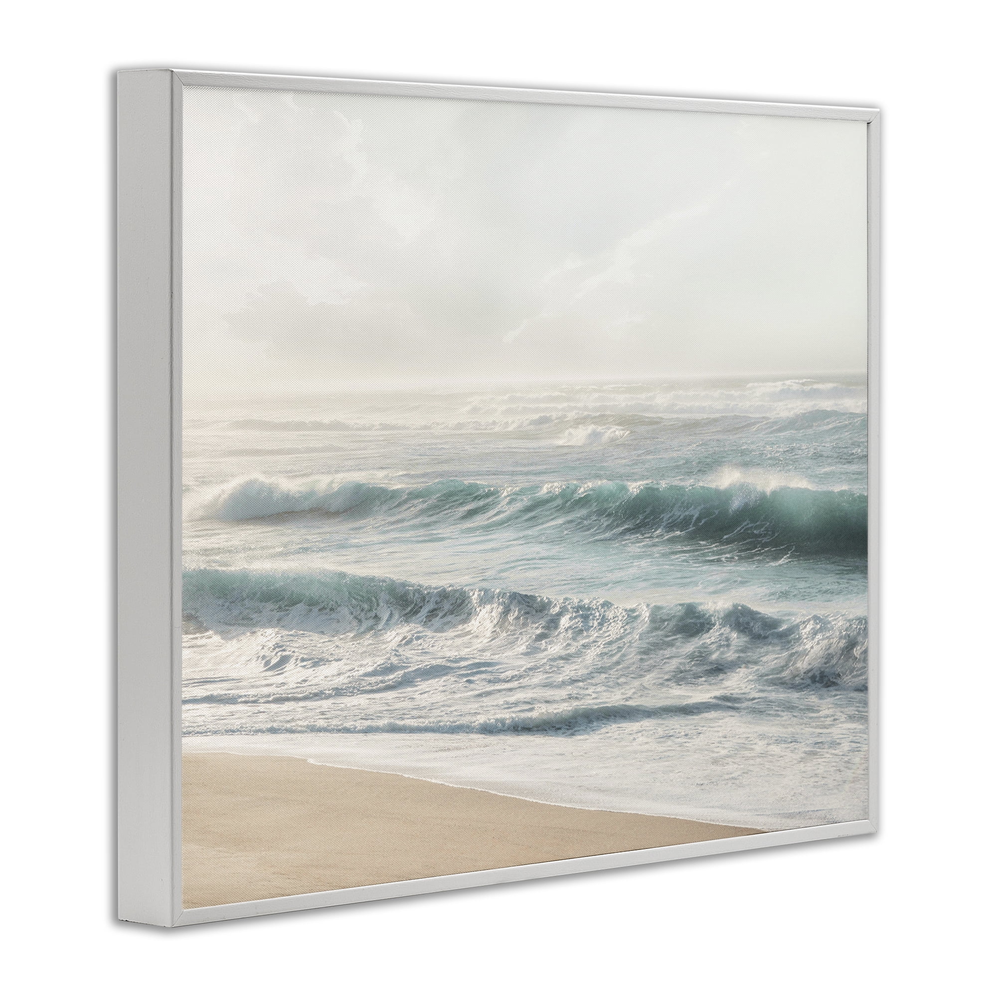 Stupell Industries Distant Beach View Landscape Photography White Framed Art Print Wall Art, 14 x 11
