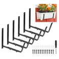 thumbnail image 1 of Unique Bargains Adjustable Window Planter Box Brackets Universal Window Box Holder, Iron Flower Box Wall Mounting Hooks (6 PCS), 1 of 7