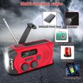 thumbnail image 2 of SCSYV Efluky Wind Up Solar Radio, Portable AM/FM Crank Radio, USB Rechargeable Emergency Radio with Led Flashlight, SOS Alarm and Hand Crank Dynamo Ca, 2 of 5