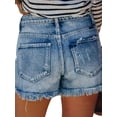 thumbnail image 3 of DYMADE Womens Frayed Raw Hem Ripped Denim Jean Shorts, 3 of 3