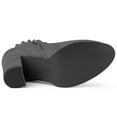 thumbnail image 6 of Unique Bargains Women's Pointed Toe Ruffle Block Heels Ankle Booties Grey 6, 6 of 7